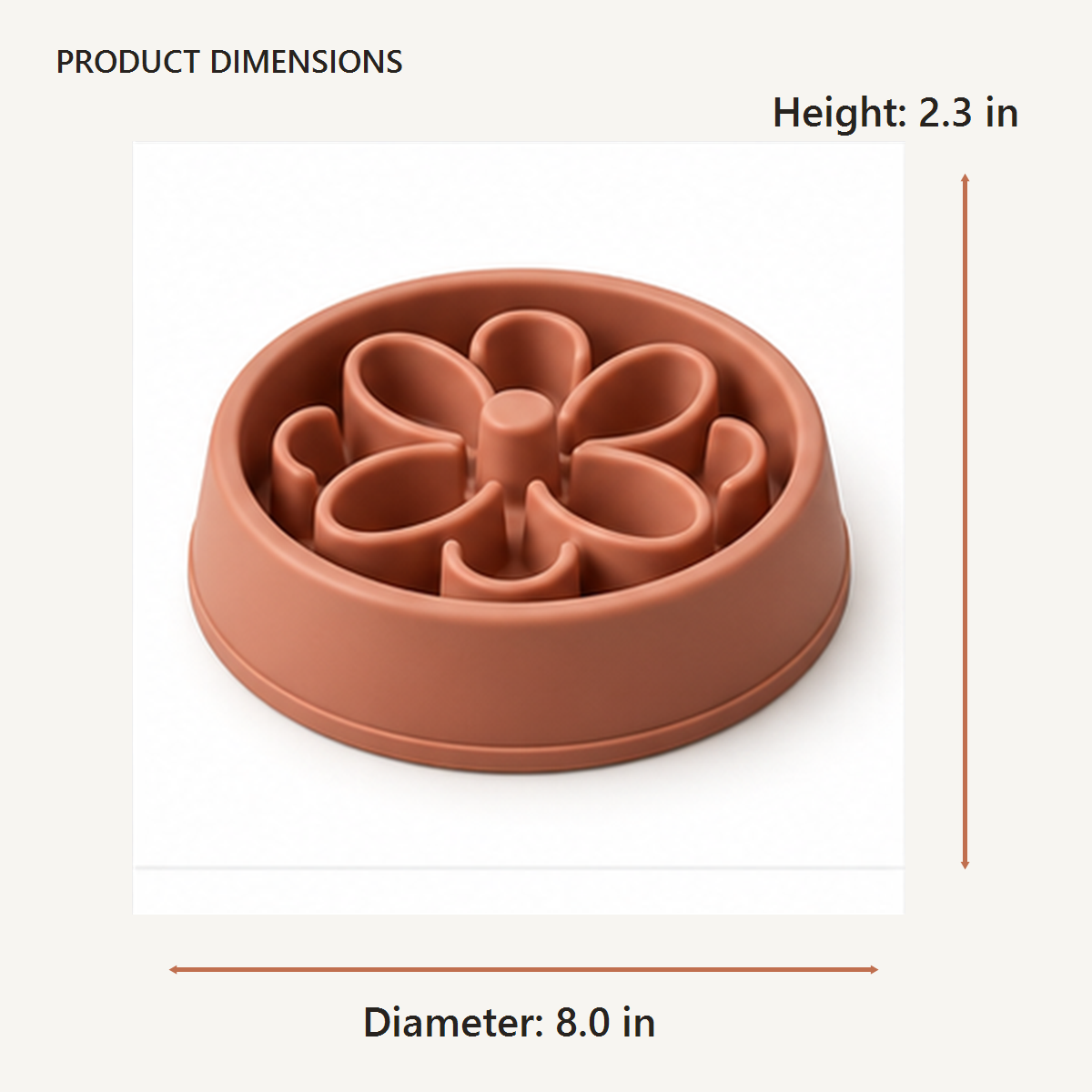 Flower Slow Feeder Bowl dimensions in inches