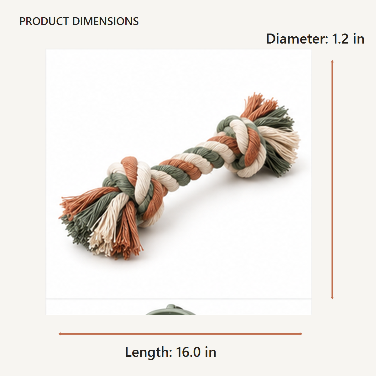 Braided Rope Tug Toy dimensions in inches