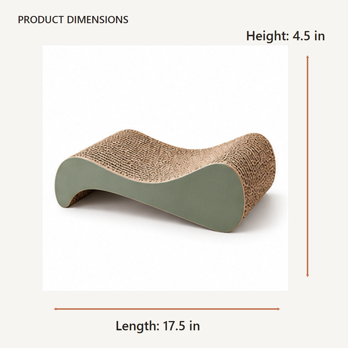 Curved Cat Scratch Lounge dimensions in inches