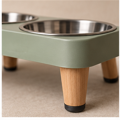 Elevated Cat Bowl Stand detail view