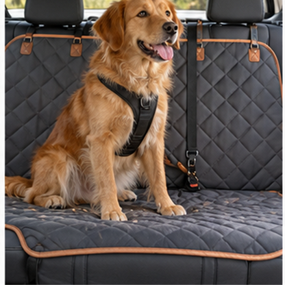 Quilted Back Seat Pet Cover in use