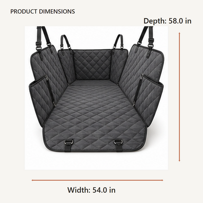 Quilted Back Seat Pet Cover dimensions in inches