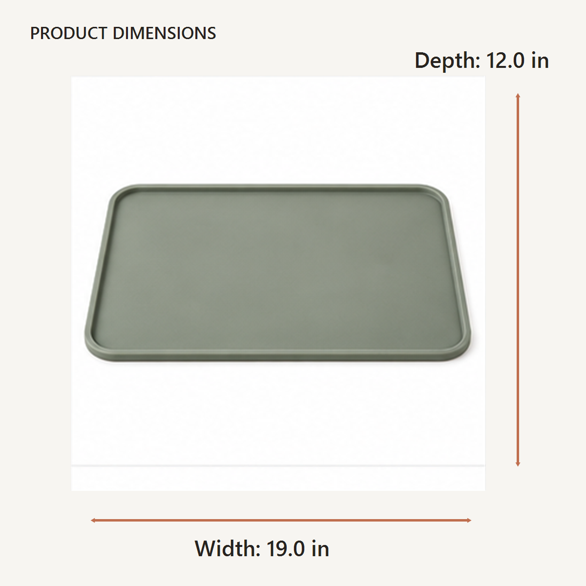 Raised Edge Feeding Mat dimensions in inches
