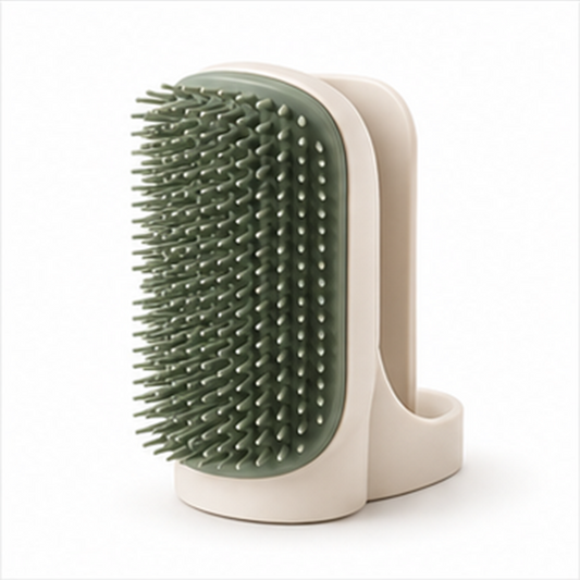 Self Cleaning Cat Grooming Brush on a white background
