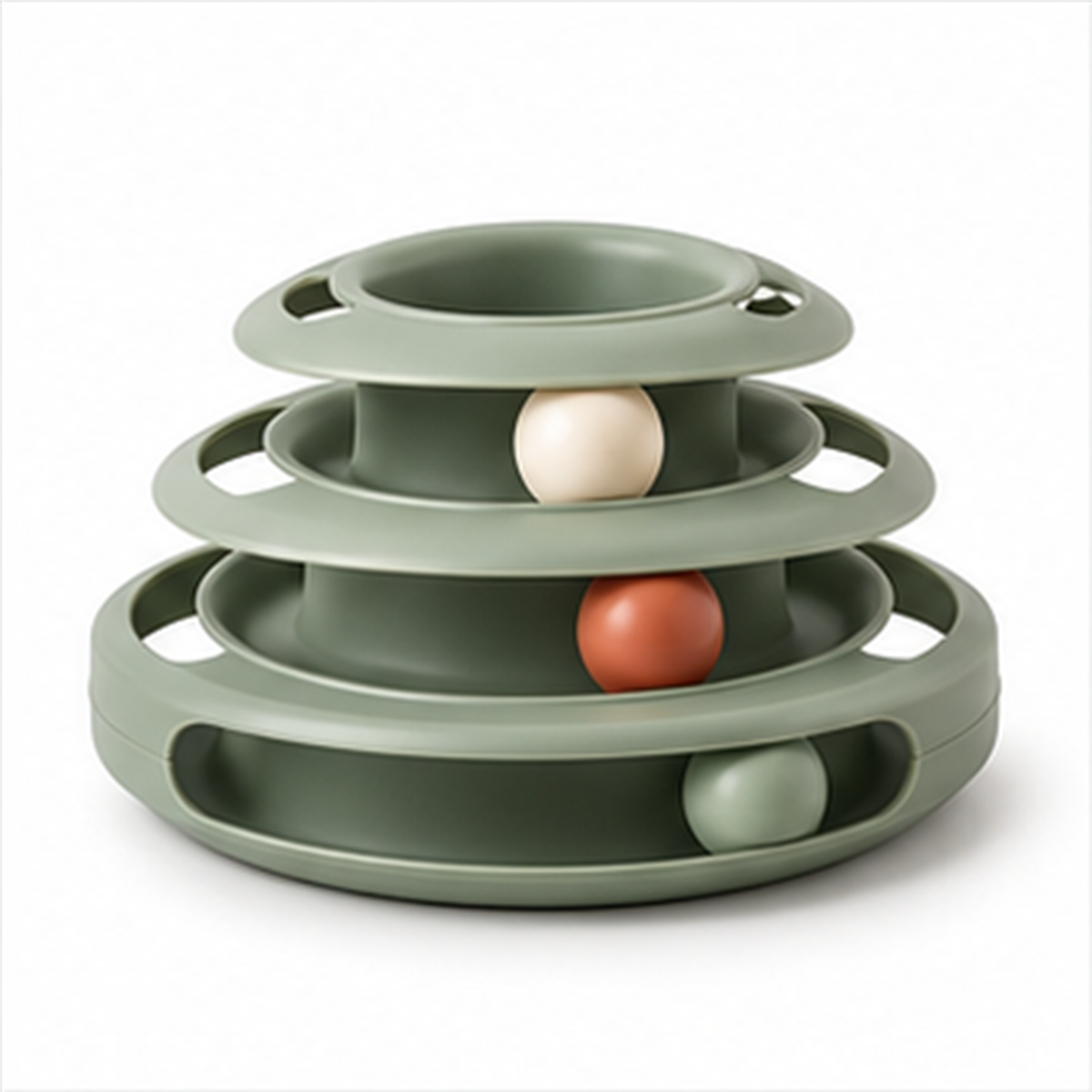 Three Level Cat Ball Track on a white background