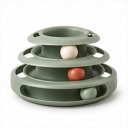 Three Level Cat Ball Track on a white background