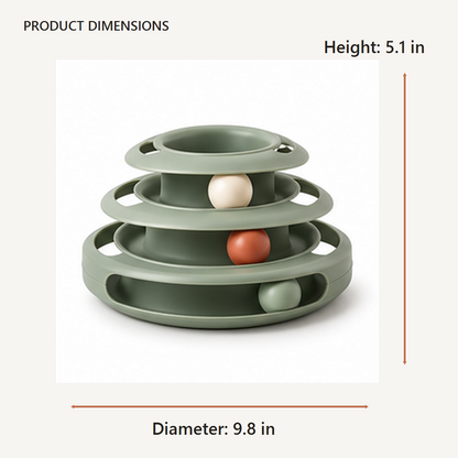 Three Level Cat Ball Track dimensions in inches